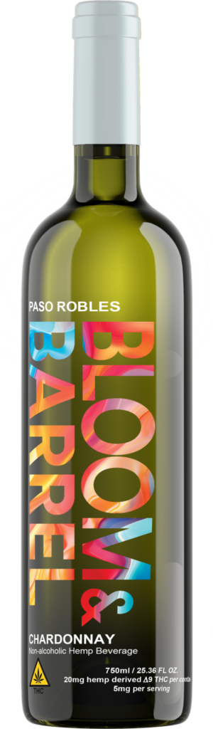 Bloom & Barrel Chardonnay Non-alcoholic THC Wine bottle from Paso Robles
